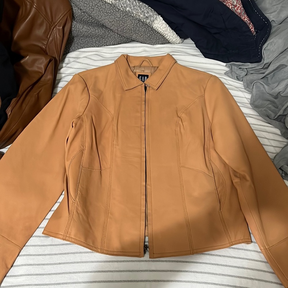GAP trendy real leather jacket